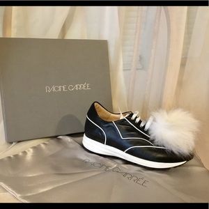Racine Carree black sneakers with fluffy.